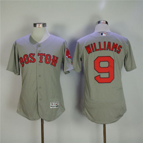 Men Boston Red Sox 9 Ted Williams Grey Elite MLB Jerseys